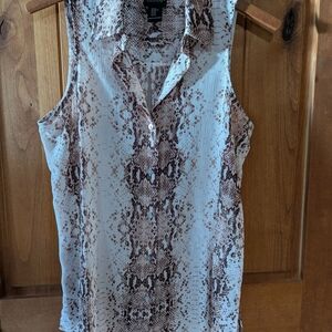 Rachel Zoe Sleeveless‎ Snake Print Top